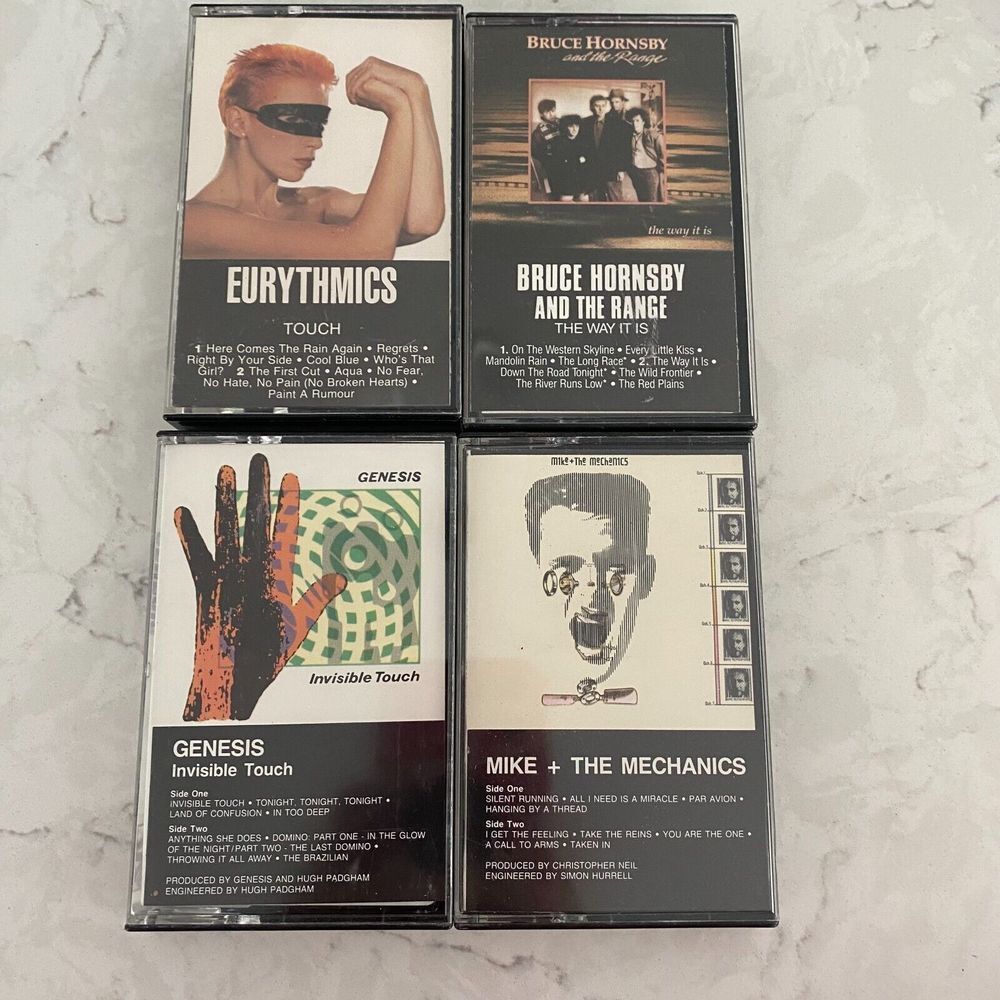 Genesis Eurythmics Mike & The Mechanics Audio Cassettes, Untested - Lot of 4
